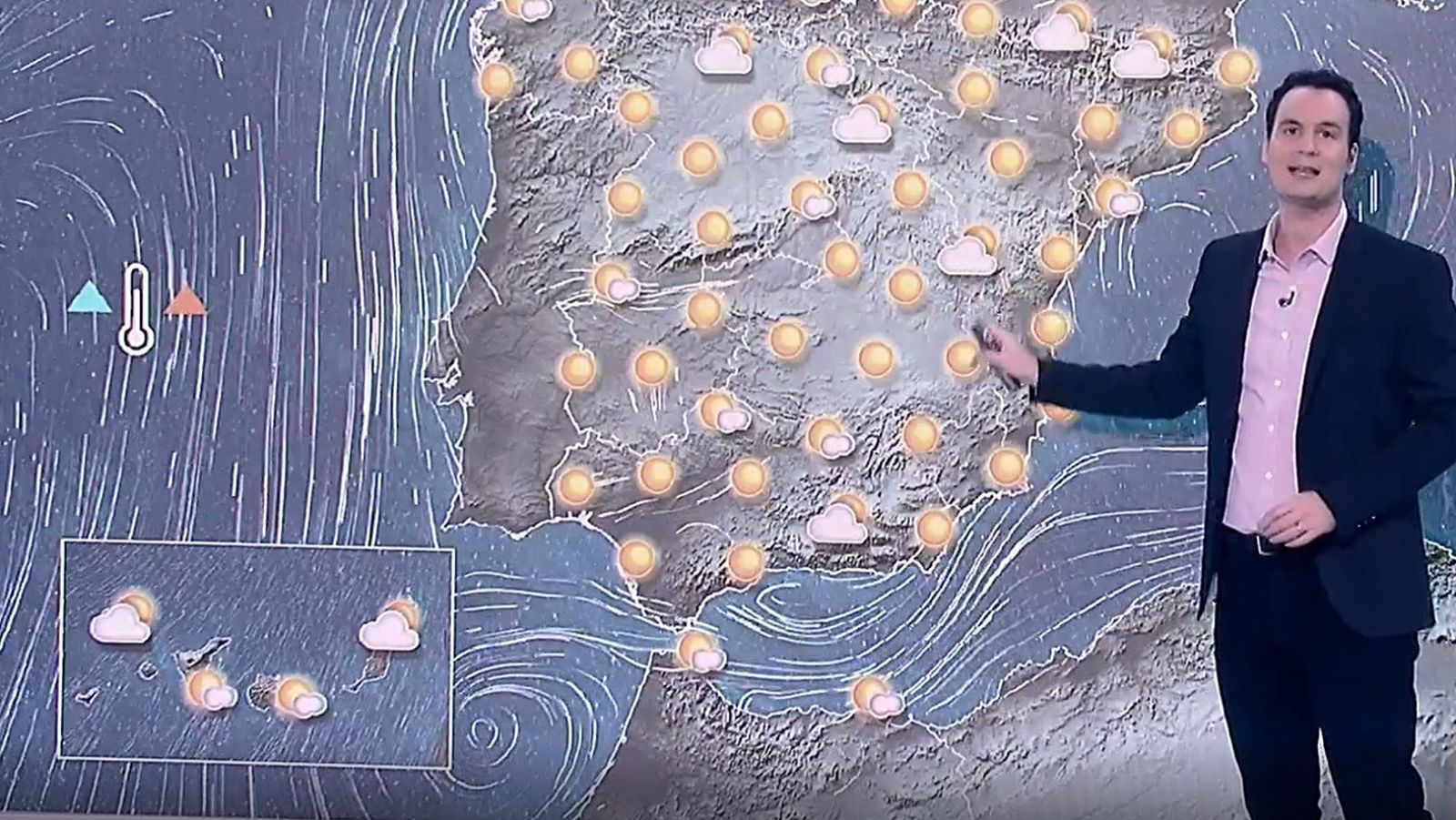 Ascenso térmico en el tercio norte de la península con mínimas por encima de los 20 grados