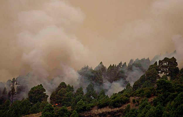 En activo el fuego de La Palma