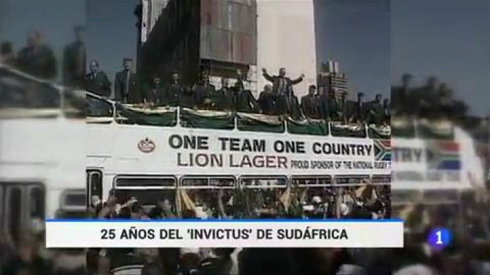 Telediario 1 - Se cumplen 25 años del histórico  triunfo de Sudafrica en el Mundial de Rugby de 1995