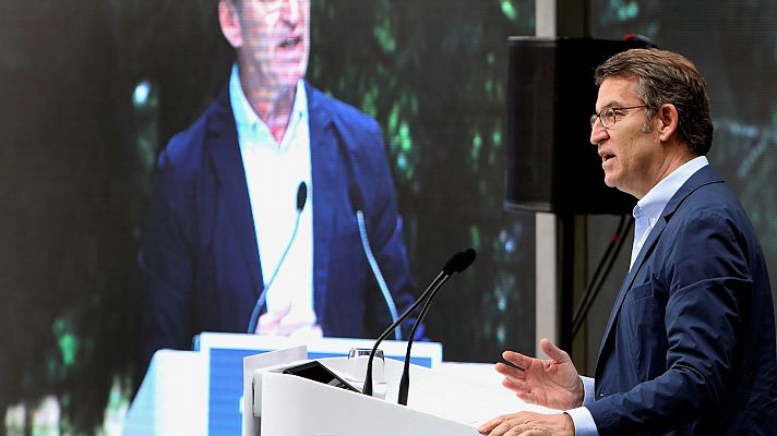 Telediario 1 - Feijóo revalidaría la mayoría absoluta en Galicia con el PSdeG como segunda fuerza y Vox y Cs quedarían fuera