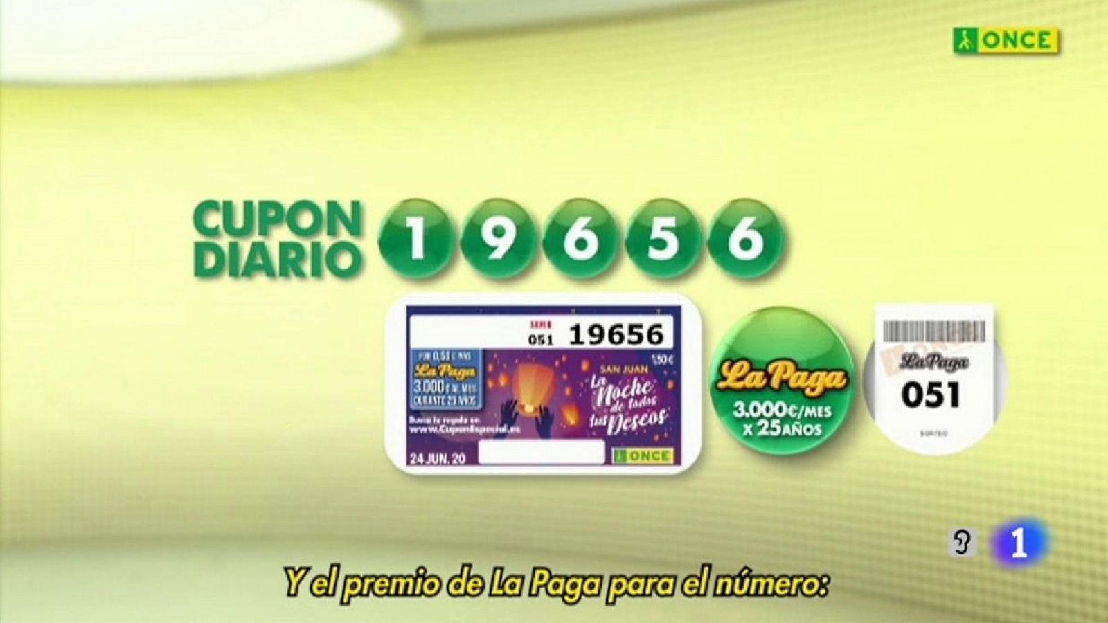 Sorteo ONCE - 24/06/20 - ver ahora
