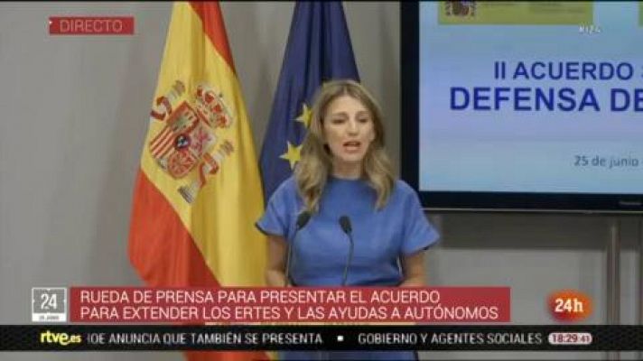 Yolanda Díaz detalla las medidas económicas adoptadas por el Gobierno para "preservar el empleo"