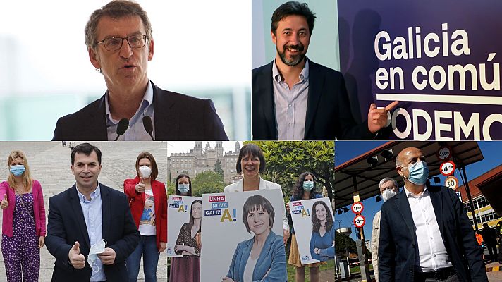 Telediario 1 - Comienza la campaña electoral en Galicia entre la defensa de Feijóo a su gestión y llamadas al cambio político