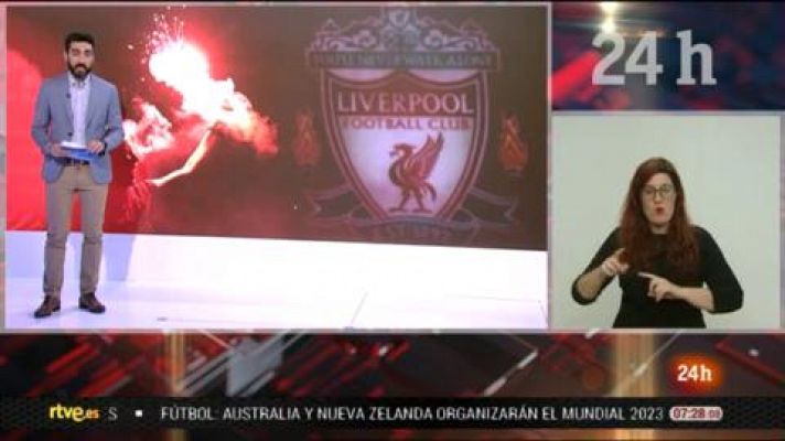 Telediario 1 - El Liverpool gana la Premier y desata la locura entre su afición