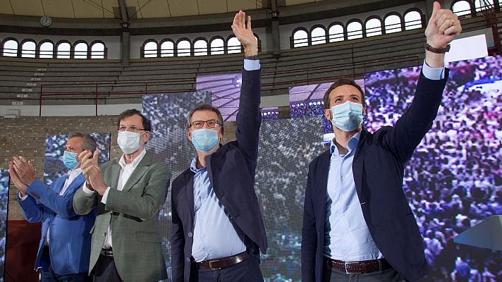 Telediario 1 - Casado confía en Feijóo para "catapultar" en España al PP como alternativa de Gobierno en España