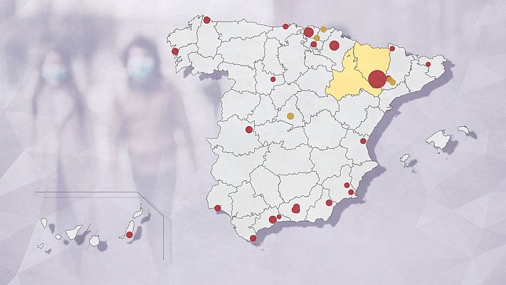 Telediario 1 - Huesca y Málaga acumulan la mayor incidencia de los 26 brotes de coronavirus activos en España