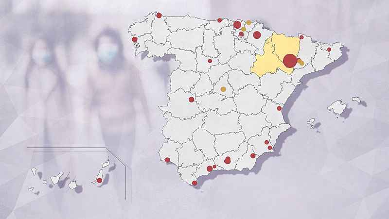Huesca y Mlaga acumulan la mayor incidencia de los 26 brotes de coronavirus activos en Espaa