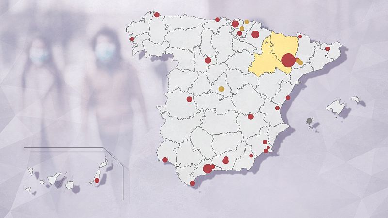 Lleida acumula ocho de los 56 brotes de coronavirus detectados en España