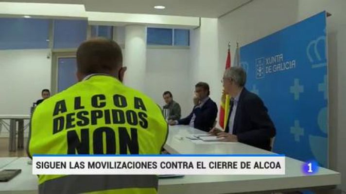 Telediario 1 - Los trabajadores de Alcoa y Feijóo piden que el Estado intervenga temporalmente la fábrica