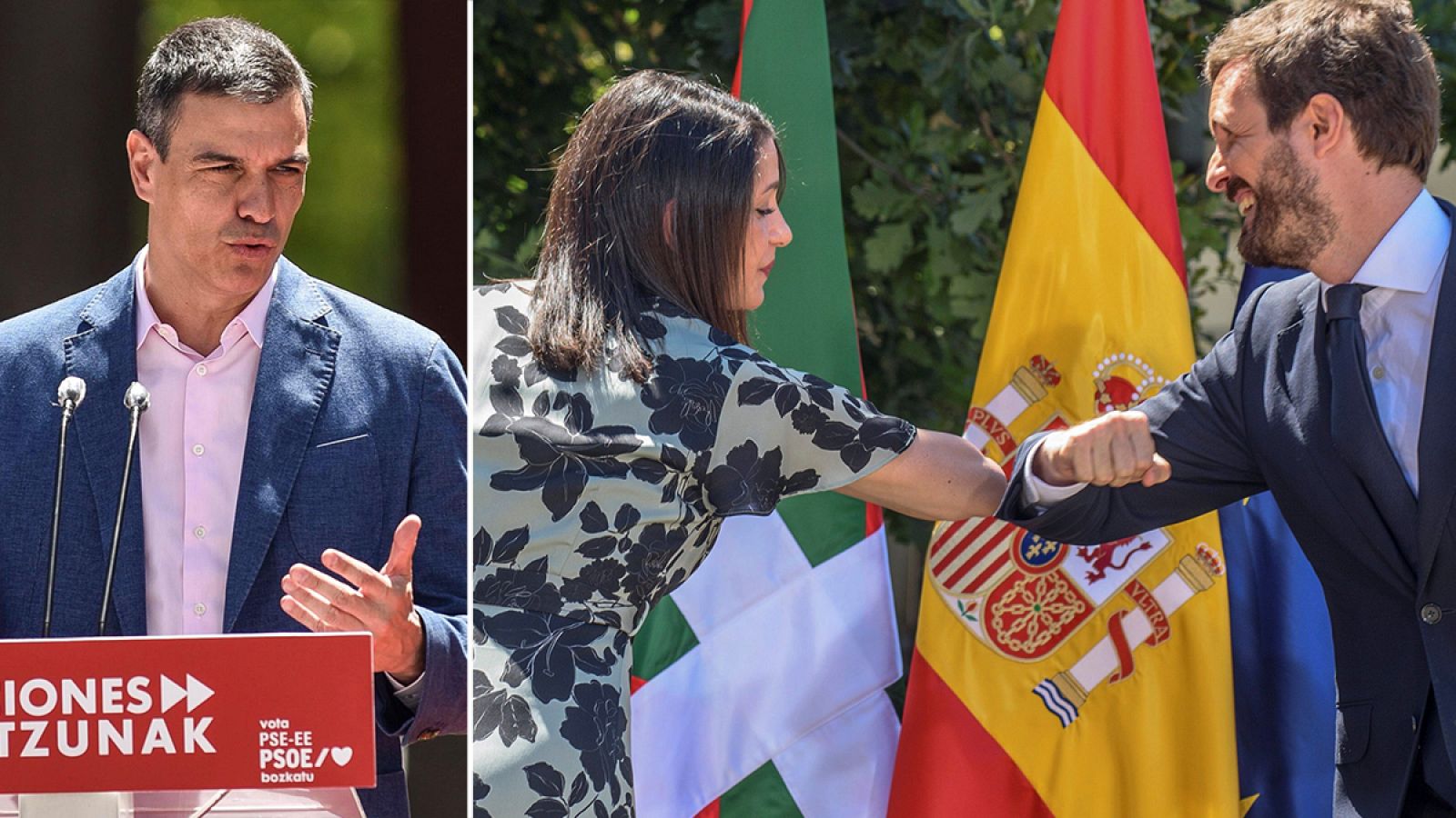Elecciones vascas: Sánchez pide el voto por una Euskadi más social y Casado mientras Arrimadas exhiben fuerza "constitucionalista"