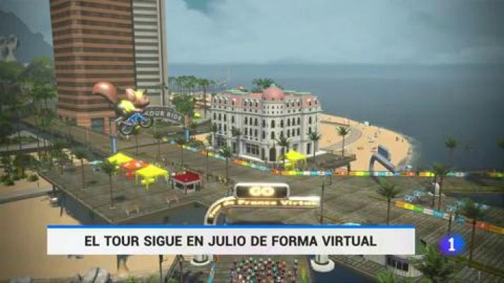 Telediario 1 - El Tour sigue en julio de forma virtual