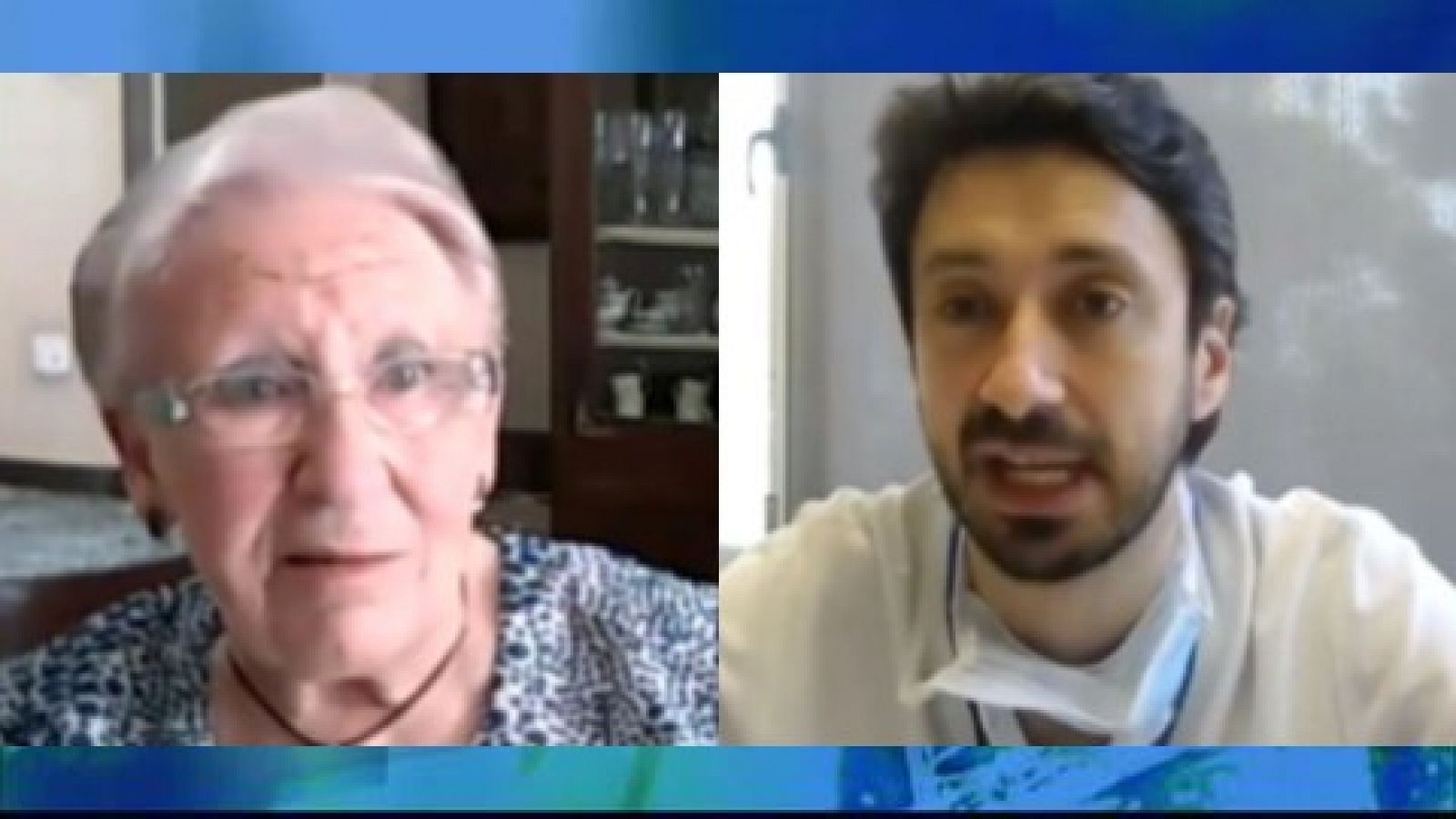 Noms propis connectats -  Pilar Recha, usuària d'Amics de la Gent Gran i Marco Inzitari, president de la Societat Catalana de Geriatria