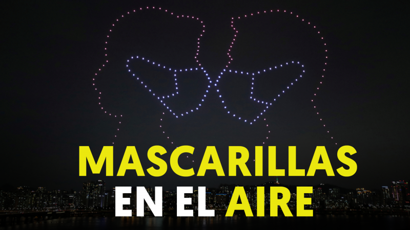 Un espectáculo de luces con 300 drones para recordar la importancia de llevar mascarilla