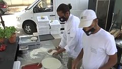 Pizzas solidarias en Portugal