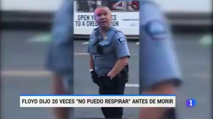 Telediario 1 - George Floyd gritó hasta veinte veces que no podía respirar, según muestra un nuevo vídeo