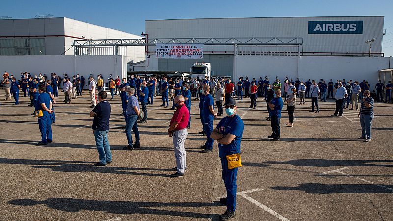 Los trabajadores de Airbus inician protestas contra los despidos en las plantas que la compañía tiene en España 