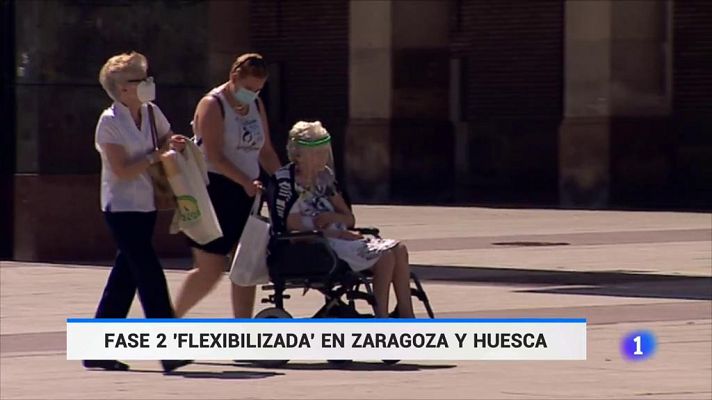 Telediario 1 - Siete de cada diez aragoneses se han levantado este martes en Fase 2