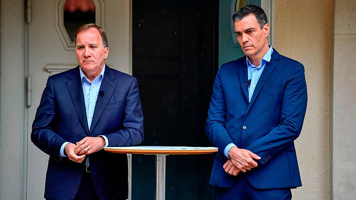 Telediario 1 - Sánchez visita al sueco Löfven para negociar el fondo de reconstrucción europeo