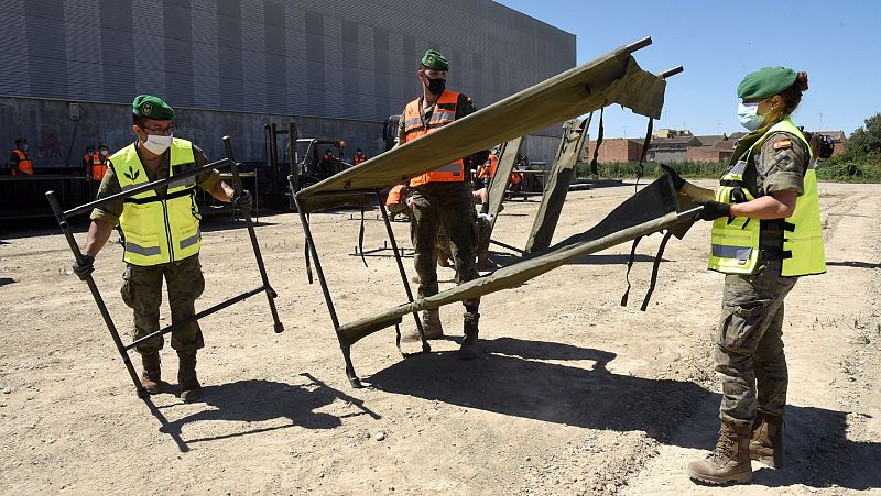 El Ejército despliega su ayuda en Albalate de Cinca por primera vez desde el fin del estado de alarma