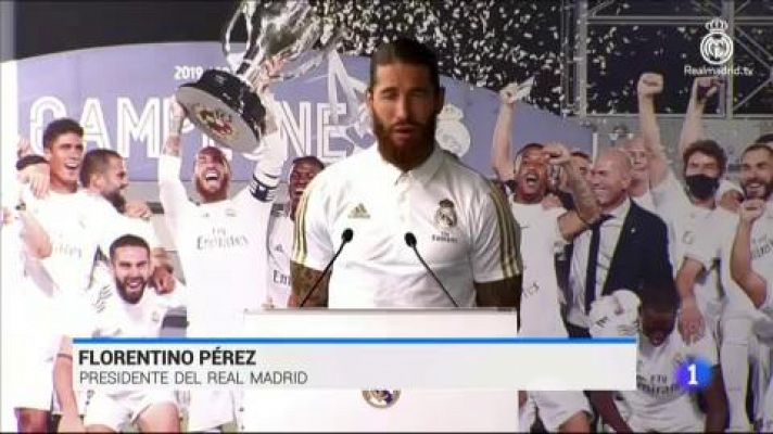 Telediario 1 - El Madrid celebra su Liga con las instituciones