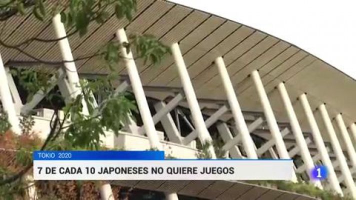 Telediario 1 - Siete de cada diez japoneses, en contra de los Juegos