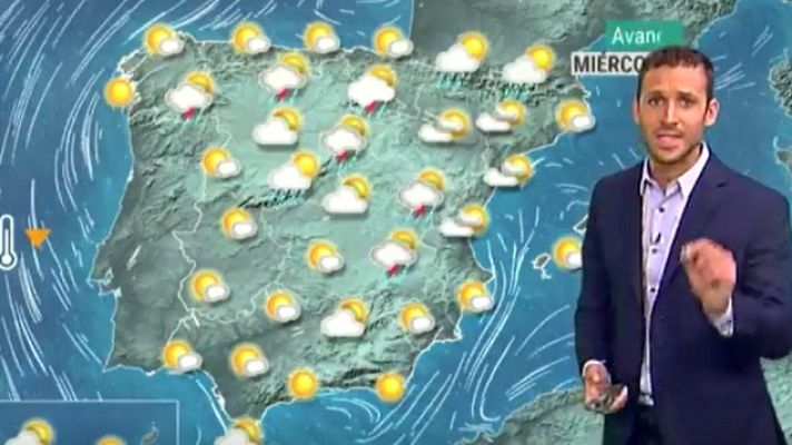Telediario 1 - La Aemet prevé tormentas en Extremadura, cantábrico, sistema Ibérico y Pirineos