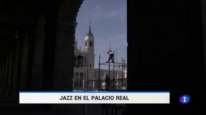 Telediario 1 - 'Jazz Palacio Real', un nuevo festival que tiene como escenario cinco palacios reales, entre ellos el de Madrid
