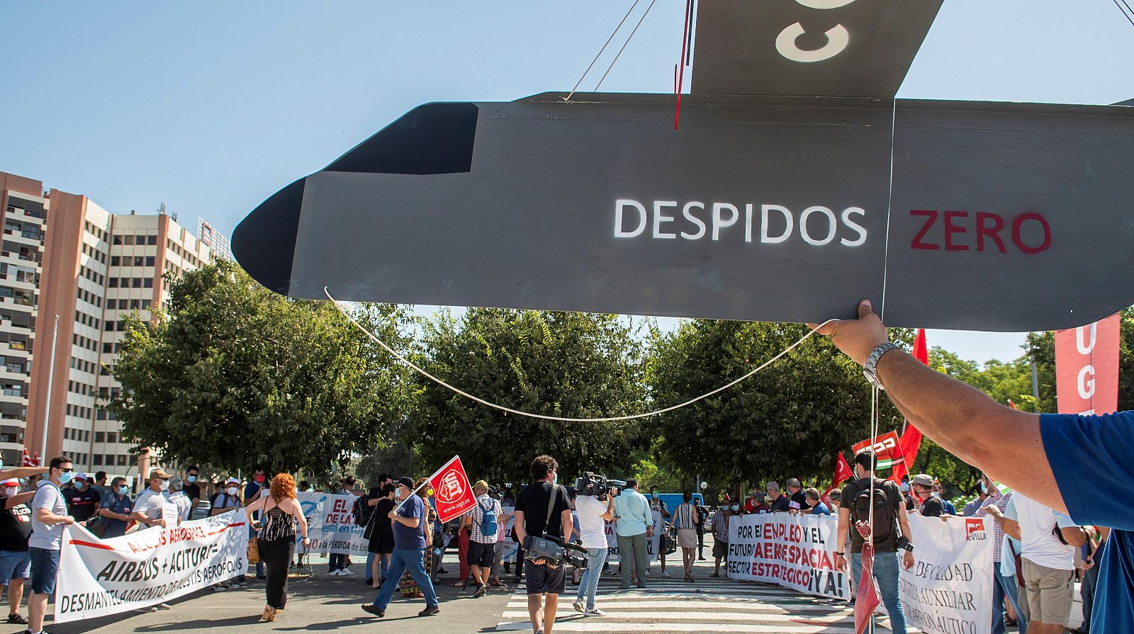 Protestas en España para defender el empleo en Airbus