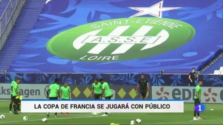 Telediario 1 - Últimos preparativos para la Copa de Francia, que se disputará con público limitado