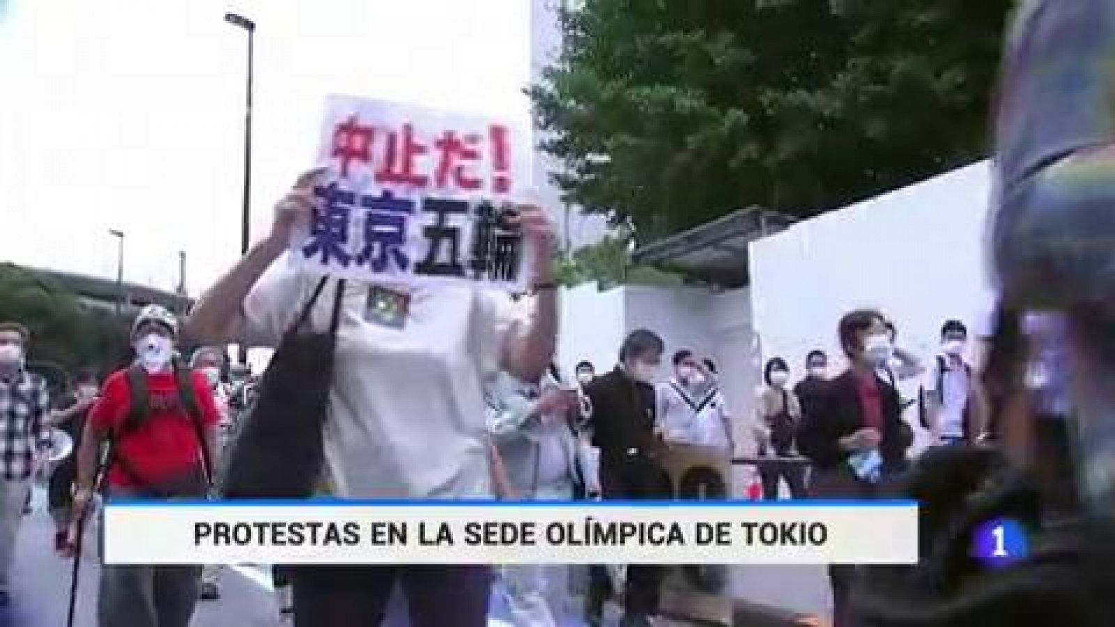 Manifestación contra la celebración de los Juegos de Tokio