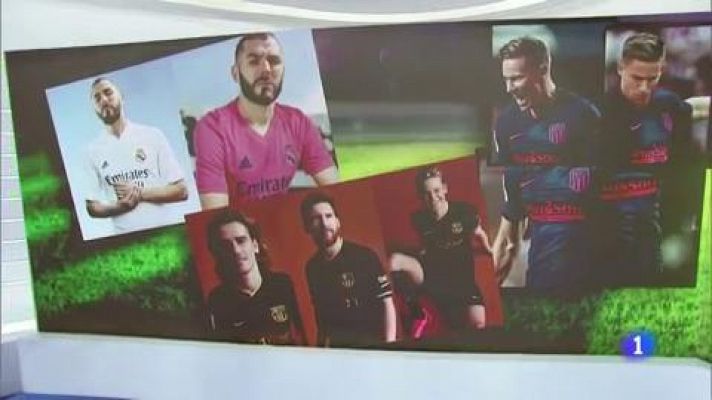 Telediario 1 - Madrid, Barça y Atleti presentan sus nuevas camisetas para la próxima temporada