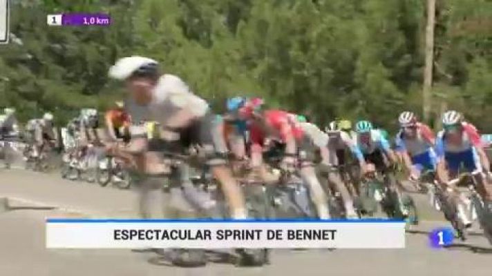Bennett se aprovechó de una caída para ganar la cuarta etapa