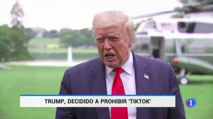 Telediario 1 - Trump anuncia que prohibirá la red social china TikTok en Estados Unidos