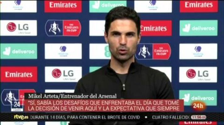 Arteta: "Aquí tenéis la primera, vamos a disfrutar hoy"