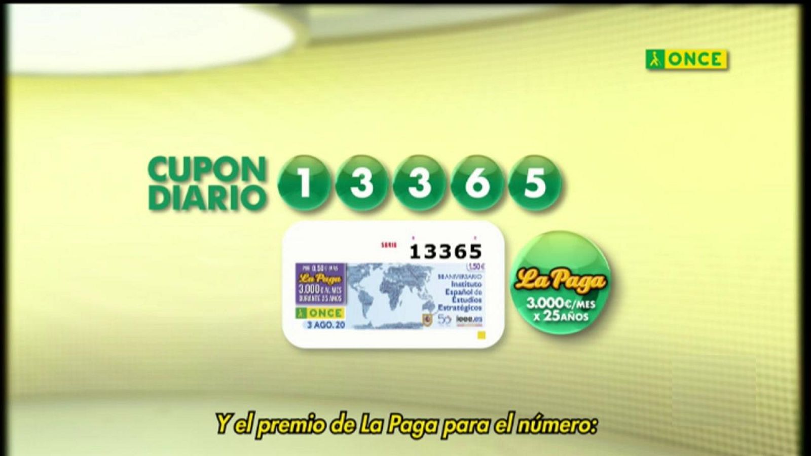 Sorteo ONCE - 03/08/20 - ver ahora