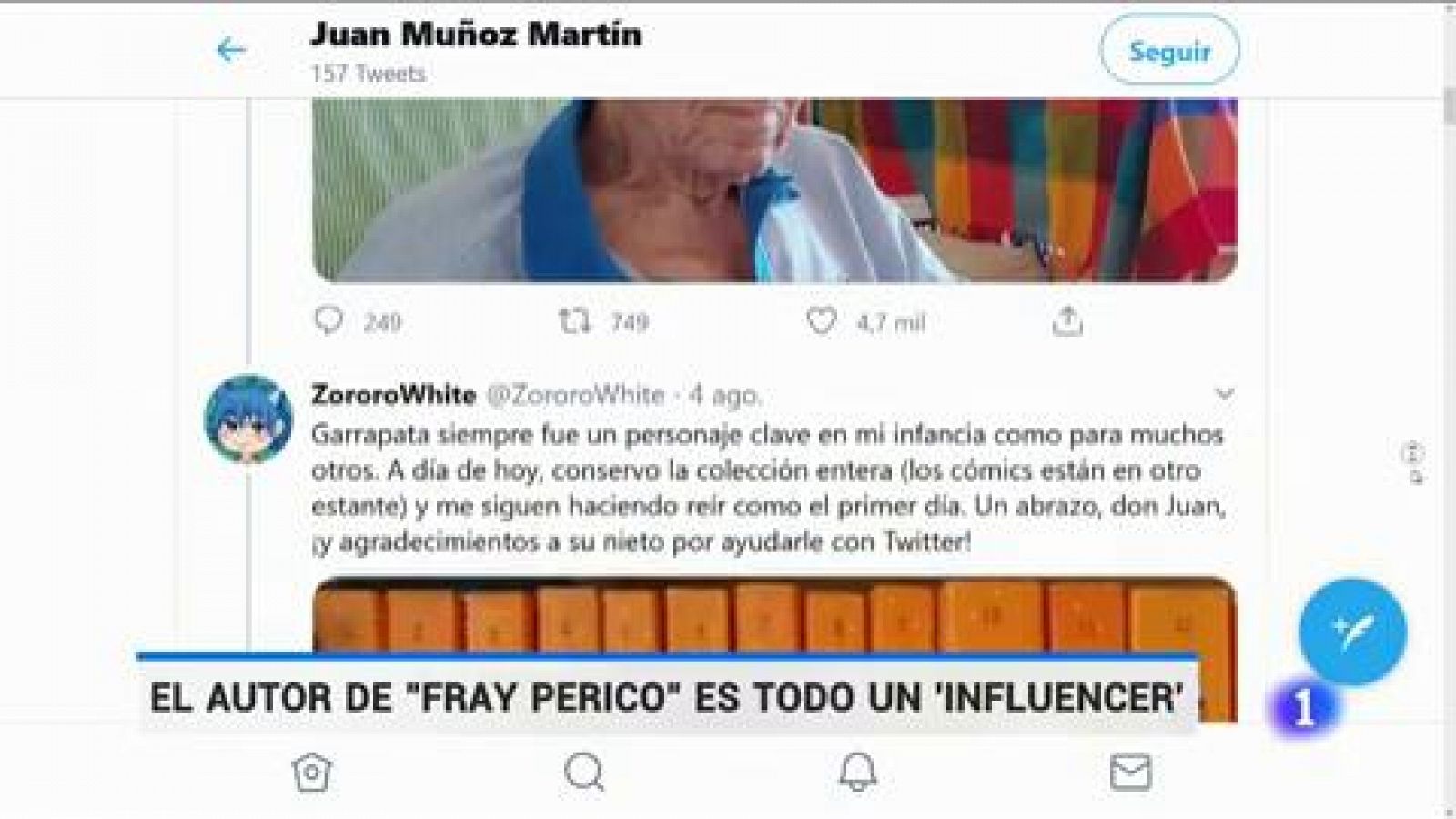 El autor de 'Fray Perico y su borrico', convertido en 'influencer' a sus noventa años