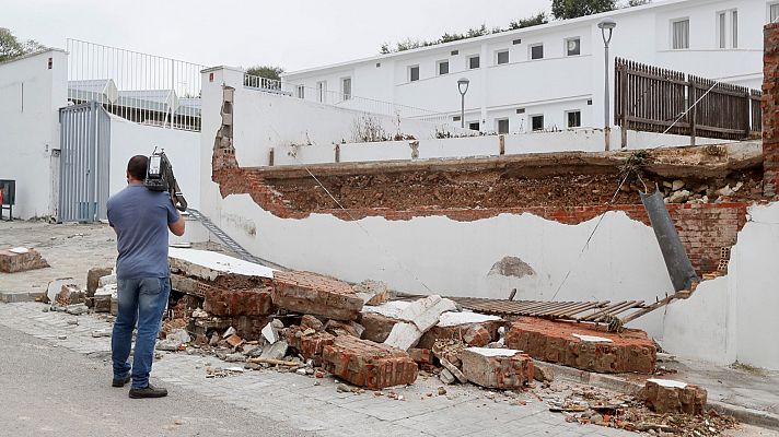 Las fuertes tormentas provocan numerosos daños en la localidad sevillana de Estepa