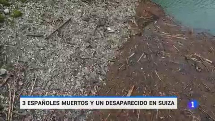 Telediario 1 - Mueren tres turistas navarros y uno vasco continúa desaparecido en un accidente de barranquismo en Suiza