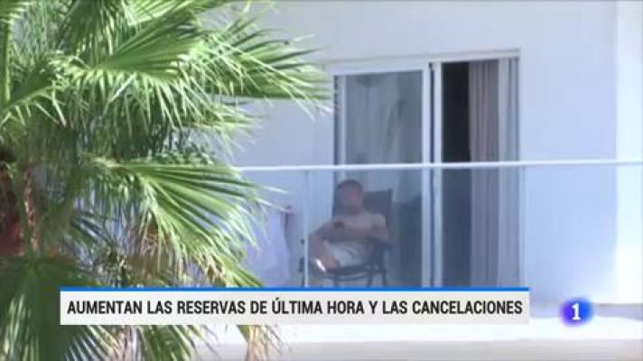 Telediario 1 - Aumentan las reservas hoteleras de última hora y las cancelaciones por la crisis del coronavirus