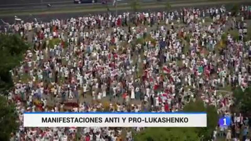 Protestas a favor y en contra de Lukashenko, al que Rusia brinda su apoyo