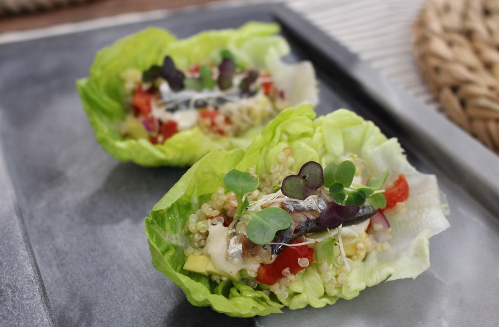 Cogollos de Tudela con ensalada de quinoa