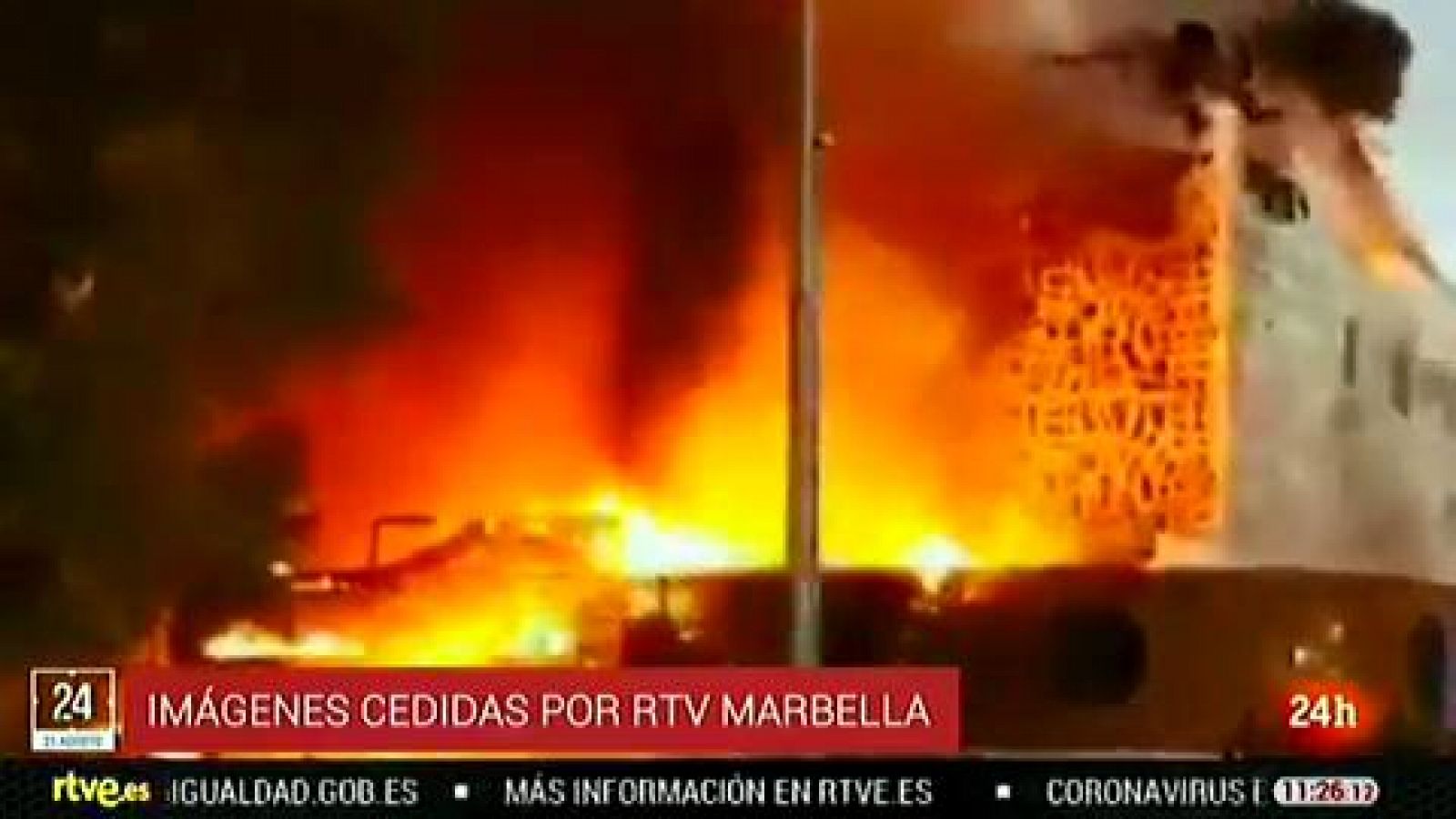 Un fallecido y una decena de heridos en el incendio del hotel en Marbella