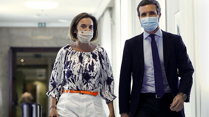 Telediario 1 - Casado responde a Sanchez sobre la gestión de los rebrotes