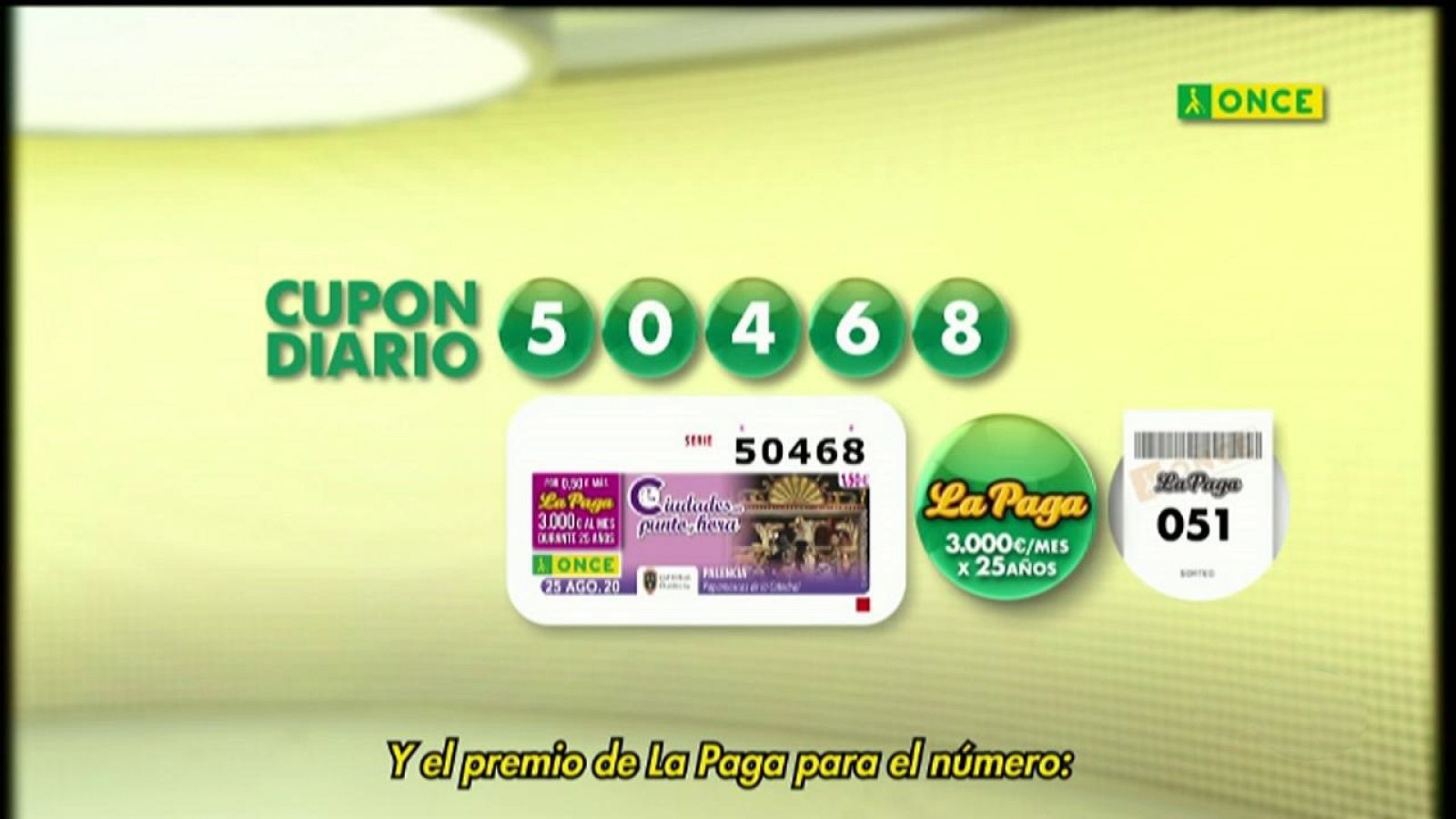 Sorteo ONCE - 25/08/20 - ver ahora