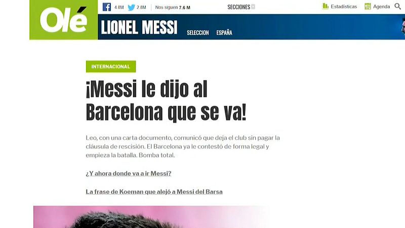 Conmoción en Argentina por la intención de Messi de dejar el Barça