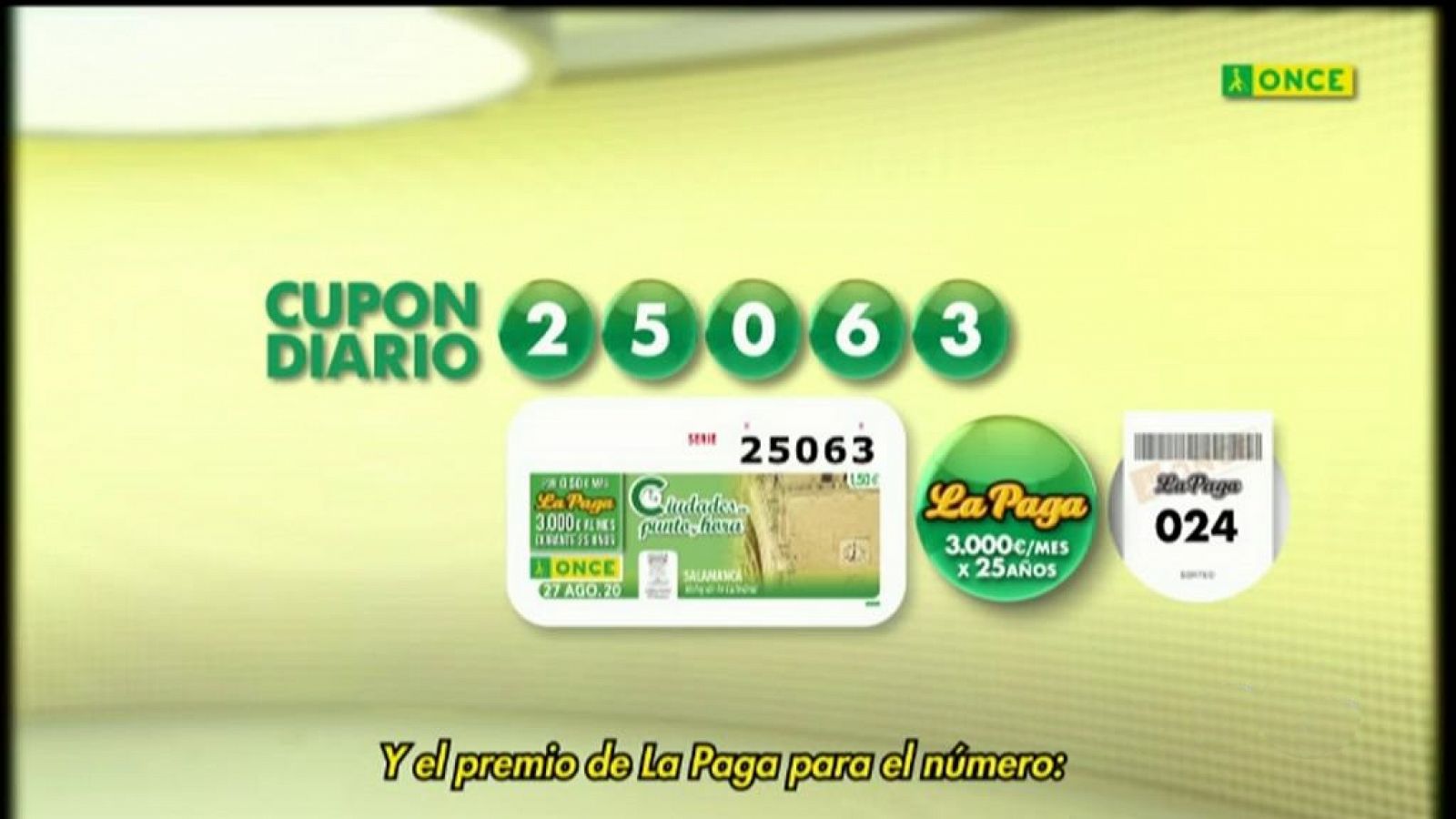 Sorteo ONCE - 27/08/20 - ver ahora