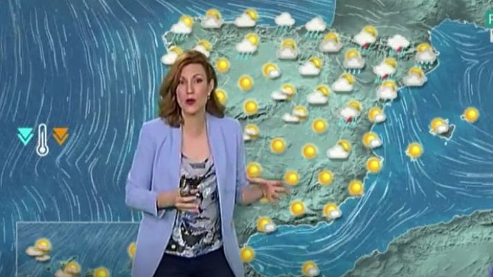 Telediario 1 - La Aemet prevé un descenso generalizado de temperaturas y fuertes lluvias en el noreste
