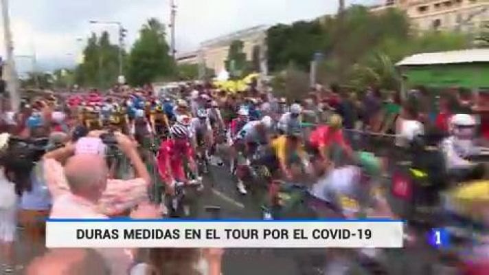 Telediario 1 - El Tour excluirá a los equipos con dos casos positivos por coronavirus, sean o no ciclistas
