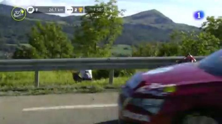 Tour de Francia - Tour 2020 | Caída sin consecuencias de Tiesj Benoot (Sunweb) en la etapa 4