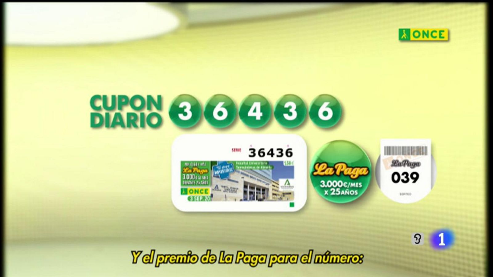 Sorteo ONCE - 03/09/20 - ver ahora